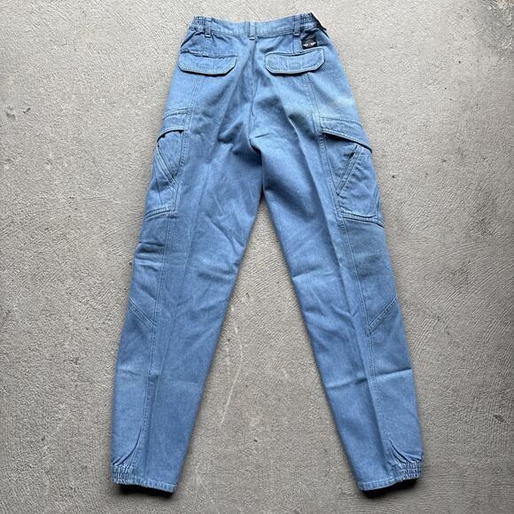 Deadstock 80s Dockers Jeans Mens 28x32 Pleated Denim Levis Cargo Tapered Vintage - Picture 14 of 16
